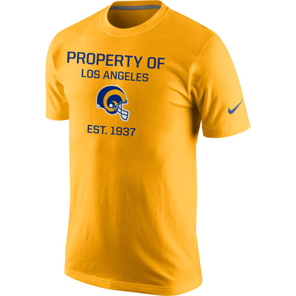 Men NFL Los Angeles Rams Nike Property Of Performance TShirt  Gold